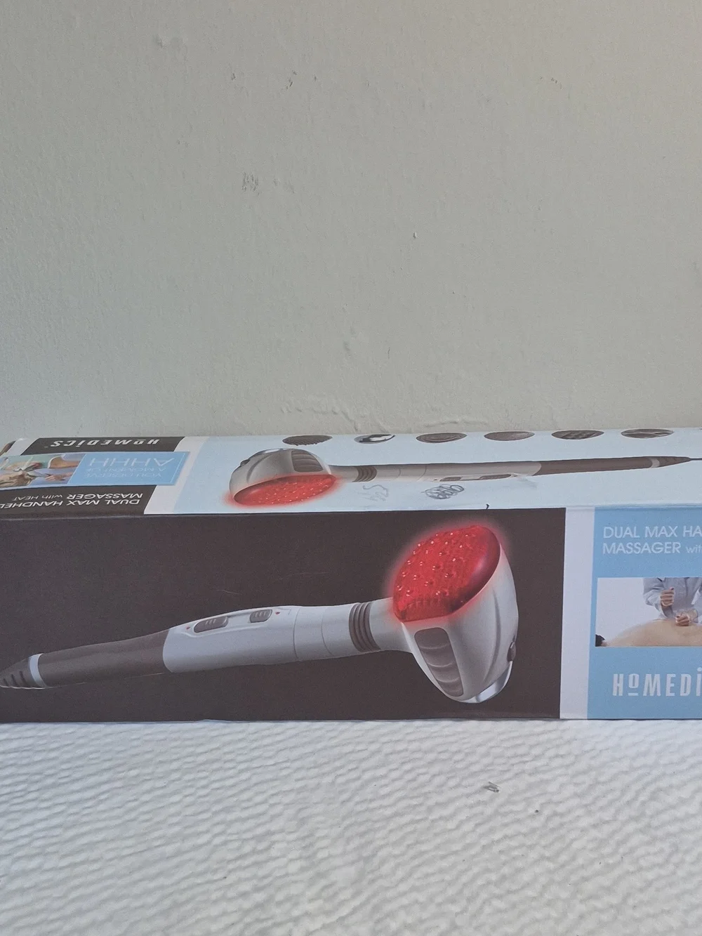 HoMedics Dual Max Handheld Massager in Gray and Red